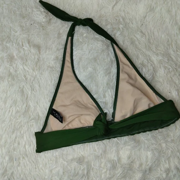 La Blanca Woven Braided Halter Green Swimwear Set - Picture 3 of 11